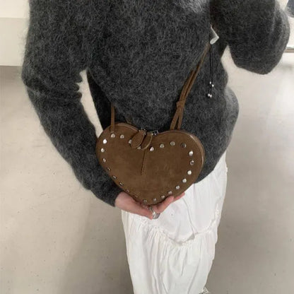 Sac bandoulière vintage en suédine synthétique