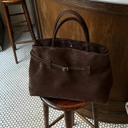 Sac cabas élégant en daim synthétique givré