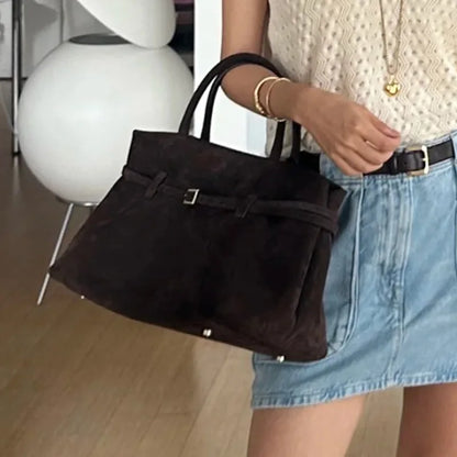 Sac cabas élégant en daim synthétique givré