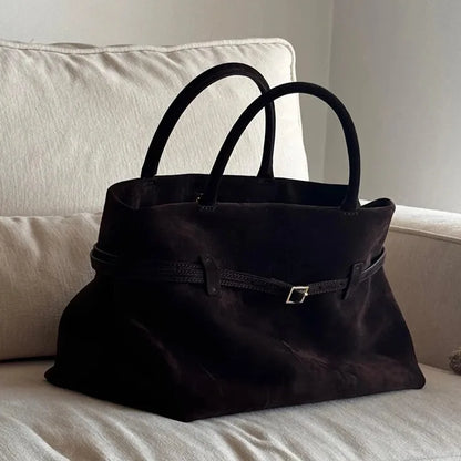 Sac cabas élégant en daim synthétique givré