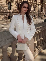 Military Leather Napoleon Jacket
