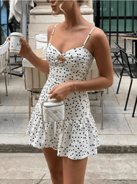 Evelyn Robe Mini à Bretelles Pois