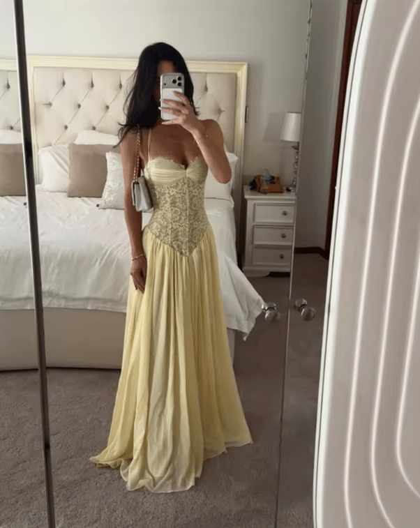 OLANE Nicole Halter Corset Maxi Dress MWomen's Dresses