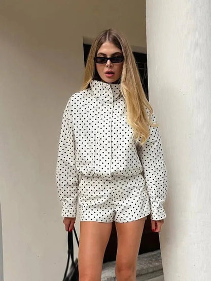 OLANE Annie Tailored Polka Dot Jacket WhiteXSWomen's Coats & Jackets