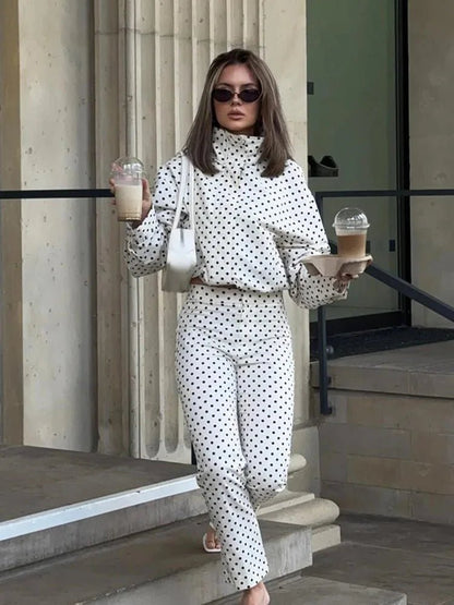 OLANE Annie Tailored Polka Dot Jacket WhiteXSWomen's Coats & Jackets