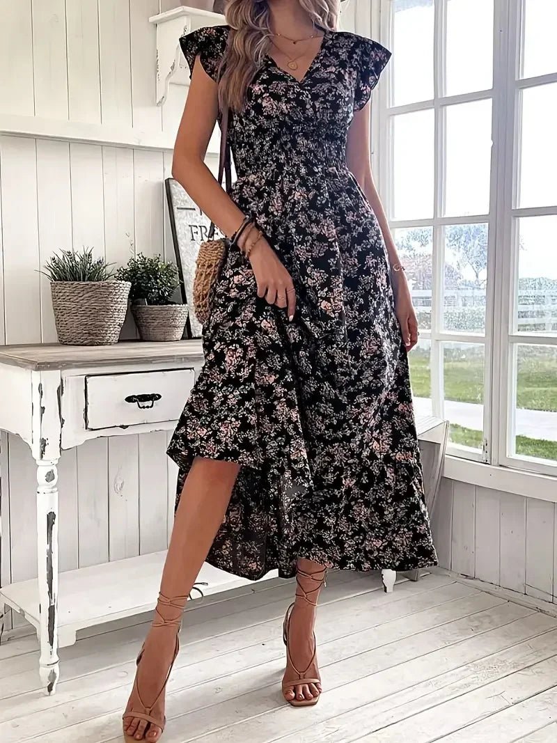 OLANE Beatrice Cute Plus Size Summer Dress Black2XLWomen's Dresses