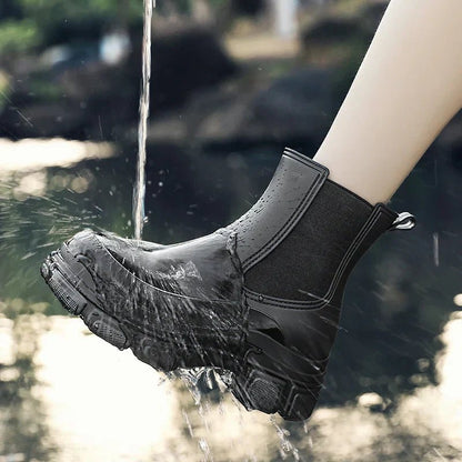 Olane Brand Chelsea Boots with Chunky Platform Black35Women's Boots