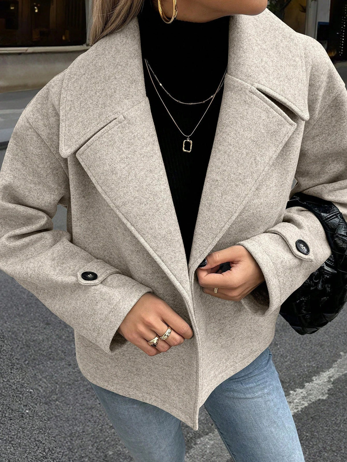 Olane Brand Cropped Wool Jacket BeigeLJackets