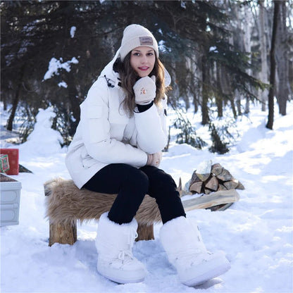 Olane Brand Fluffy Fur Winter Snow Boots Black Long35 - 36Winter Boots