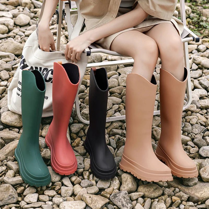 Olane Brand High Waterproof Rain Boots Black36Women's Rain Boots