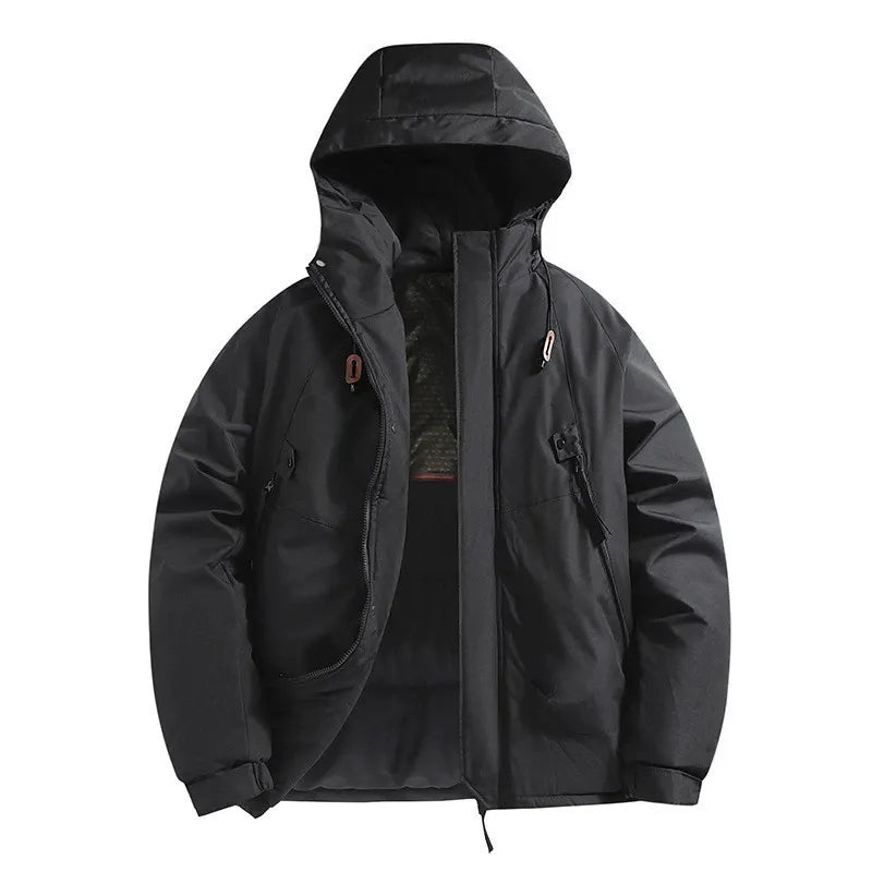 Olane Brand Insulated Hooded Winter Jacket BlackSJackets
