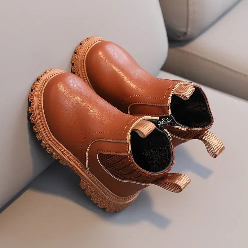 Olane Brand Kids Winter Leather Boots Creme21Kids' Boots