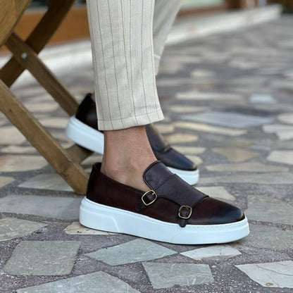 Olane Brand Leather Loafer with buckle Black38Sneakers