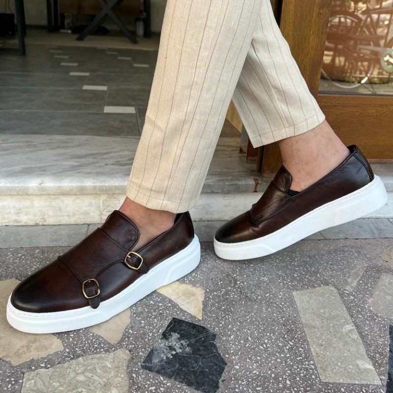 Olane Brand Leather Loafer with buckle Black38Sneakers