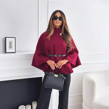 Olane Brand Stylish Cape Jacket BurgundySCapes
