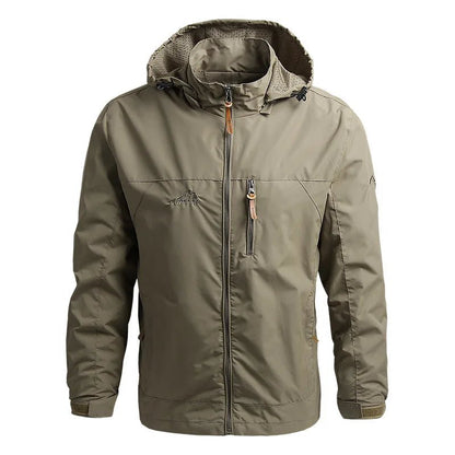 Olane Brand Waterproof Hooded Tactical Jacket BeigeMWindbreakers