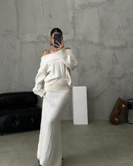 Ahonda Wool Sweater Maxi Skirt Set