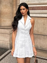Robe courte Adena Casual dos nageur à encolure en V