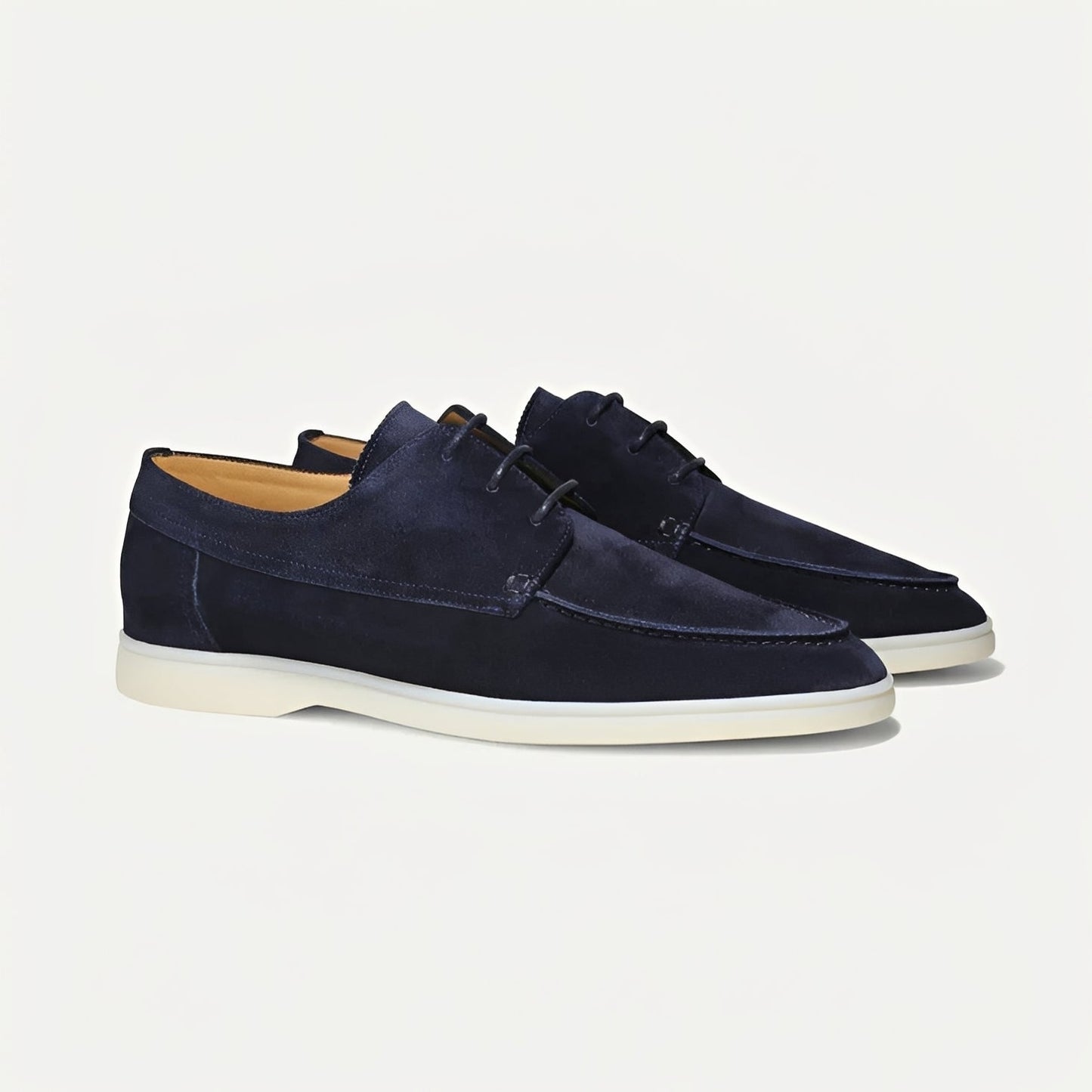 OLANE Casual Lace - Up Suede Flat Loafers Blue36Men's Shoes