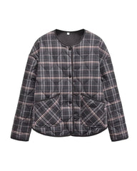 Veste matelassée casual à carreaux