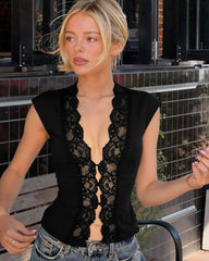 Adinda Top Corset à Col V en Dentelle