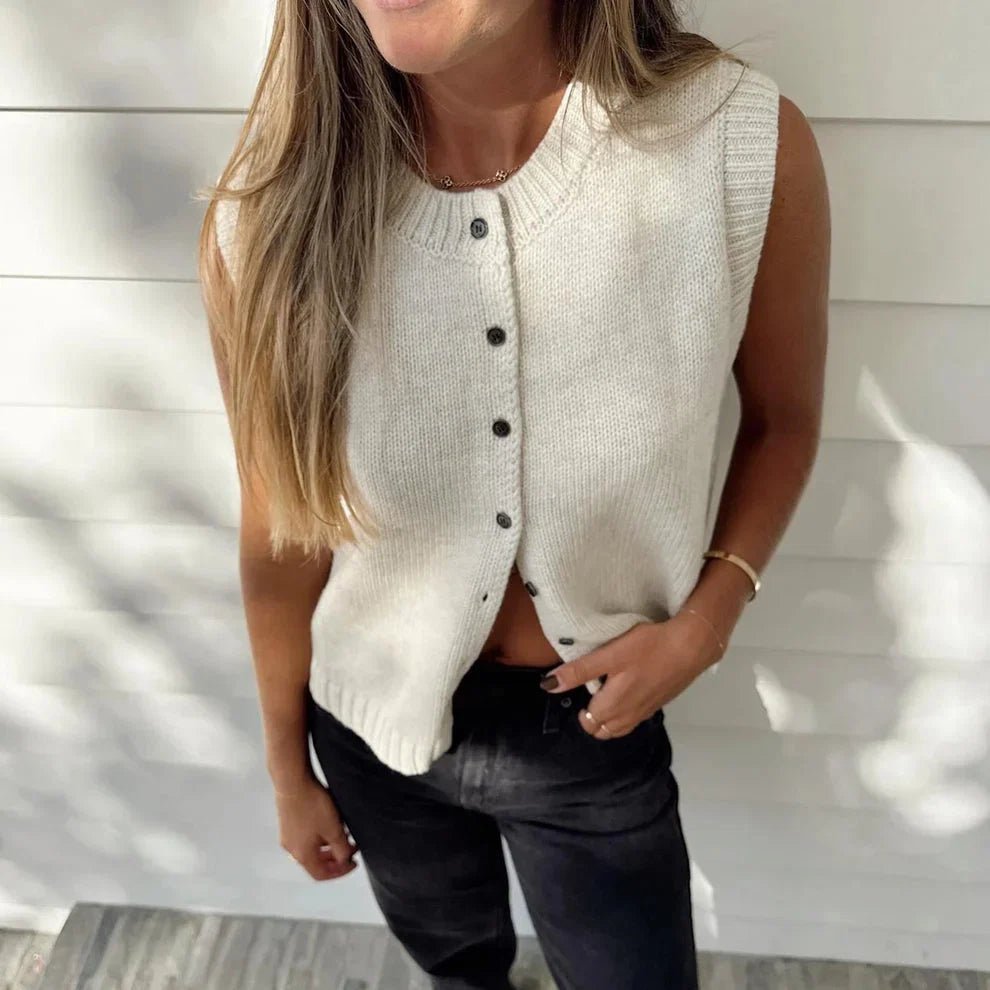 OLANE Classic Button Front Knit Cardigan WhiteSWomen's Sweaters & Cardigans