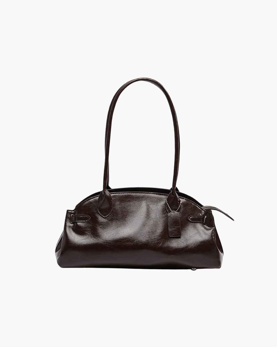 OLANE Classic Elongated Dual Handle Shoulder Bag BrownWomen's Handbags
