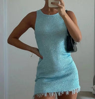 Claudia Robe Mini Transparente Sans Manches