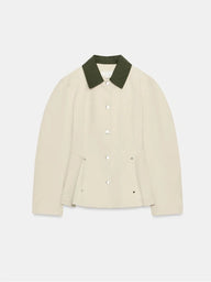 Contrast Collar Peplum Jacket