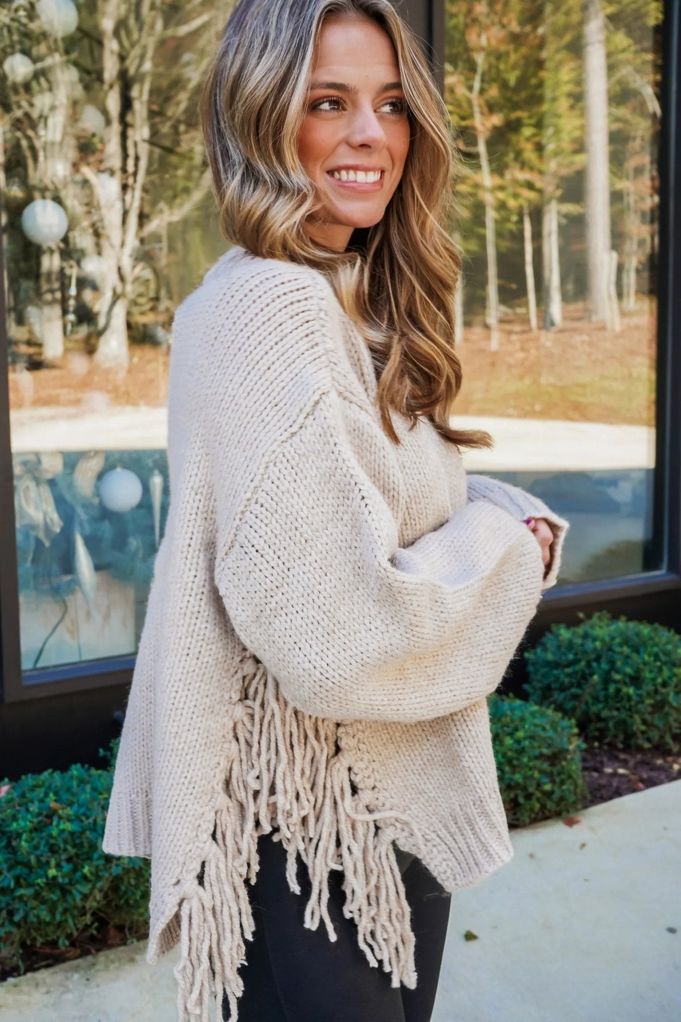 OLANE Cozy Oversized Tassel Knit Sweater SWomen's Sweaters & Cardigans