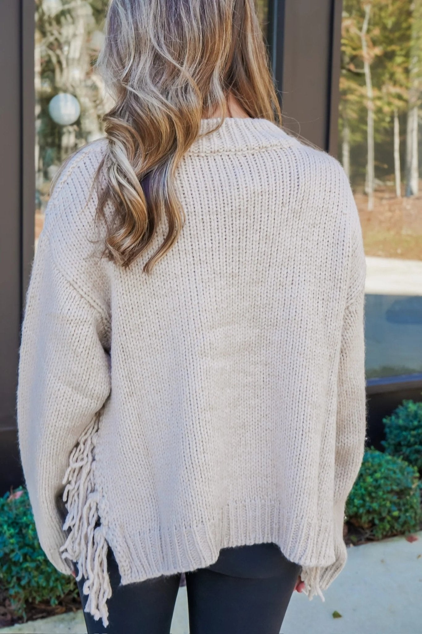 OLANE Cozy Oversized Tassel Knit Sweater SWomen's Sweaters & Cardigans