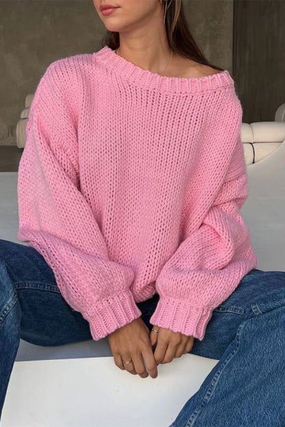OLANE Crew Neck Layering Sweater PinkOne SizeWomen's Sweaters & Cardigans