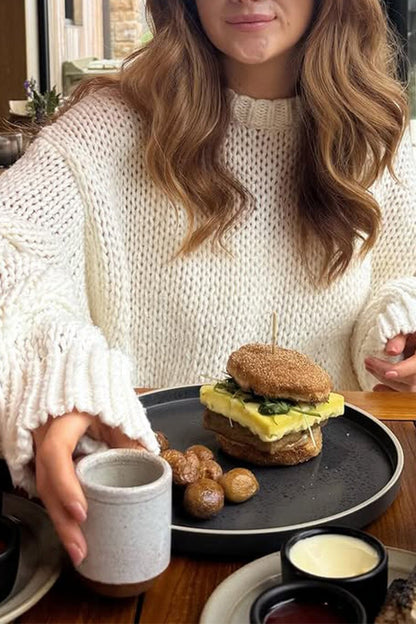 OLANE Crew Neck Layering Sweater WhiteOne SizeWomen's Sweaters & Cardigans