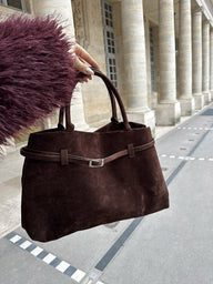 Elegant Faux Suede Shoulder Bag