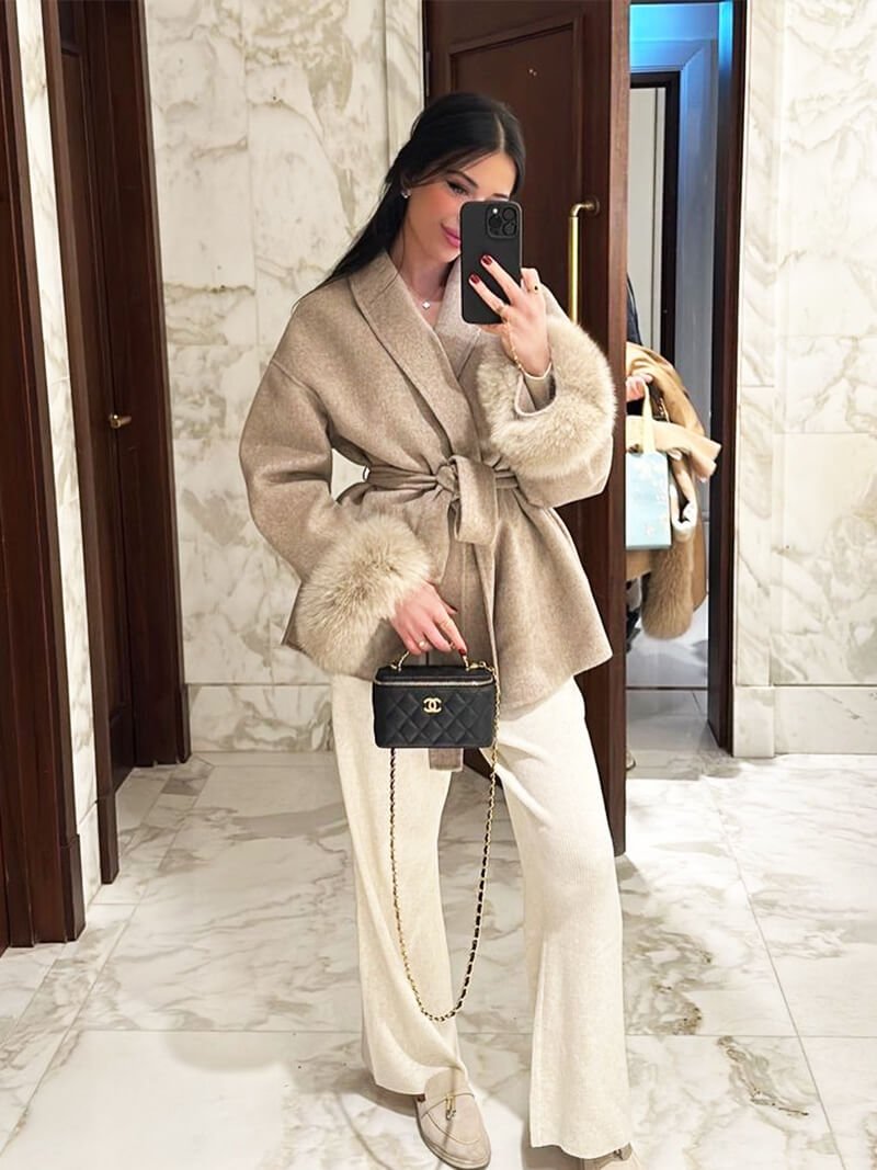 OLANE Esther Faux Fur Coat BeigeSWomen's Coats & Jackets