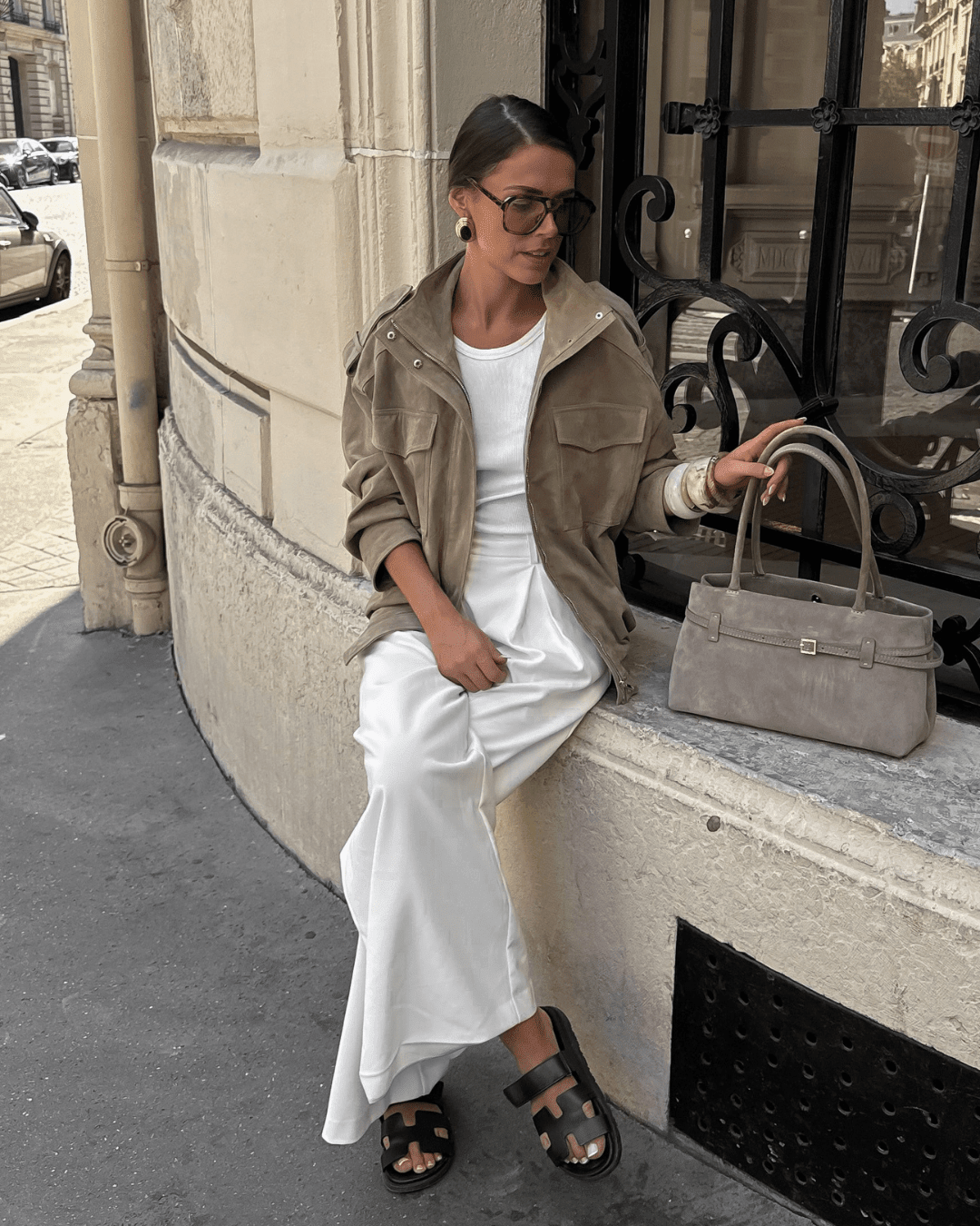 OLANE High-Neck Collar Suede Jacket with Pocket SandXSWomen's Coats & Jackets