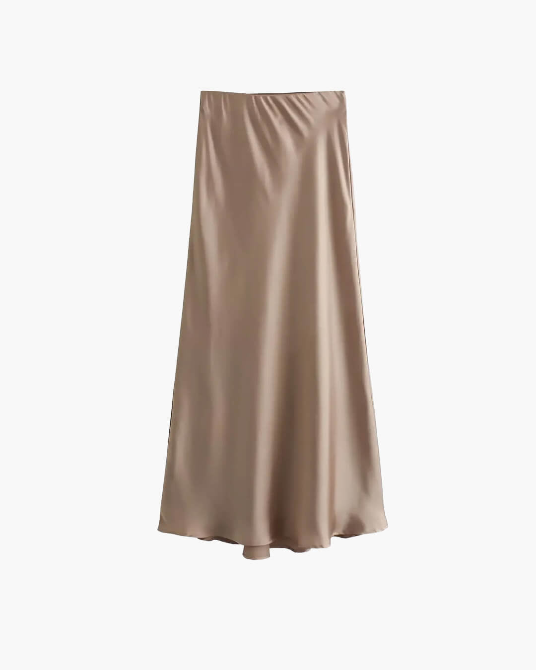 OLANE High Waist Satin Midi Skirt BrownXSWomen's Bottoms