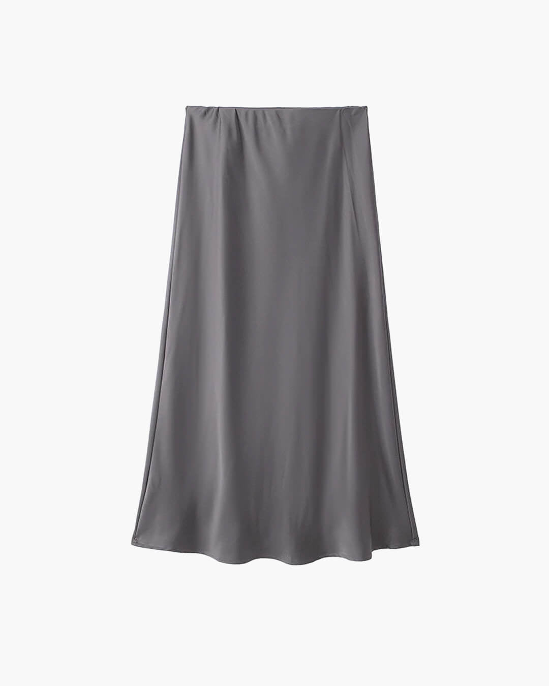 OLANE High Waist Satin Midi Skirt GreyXSWomen's Bottoms
