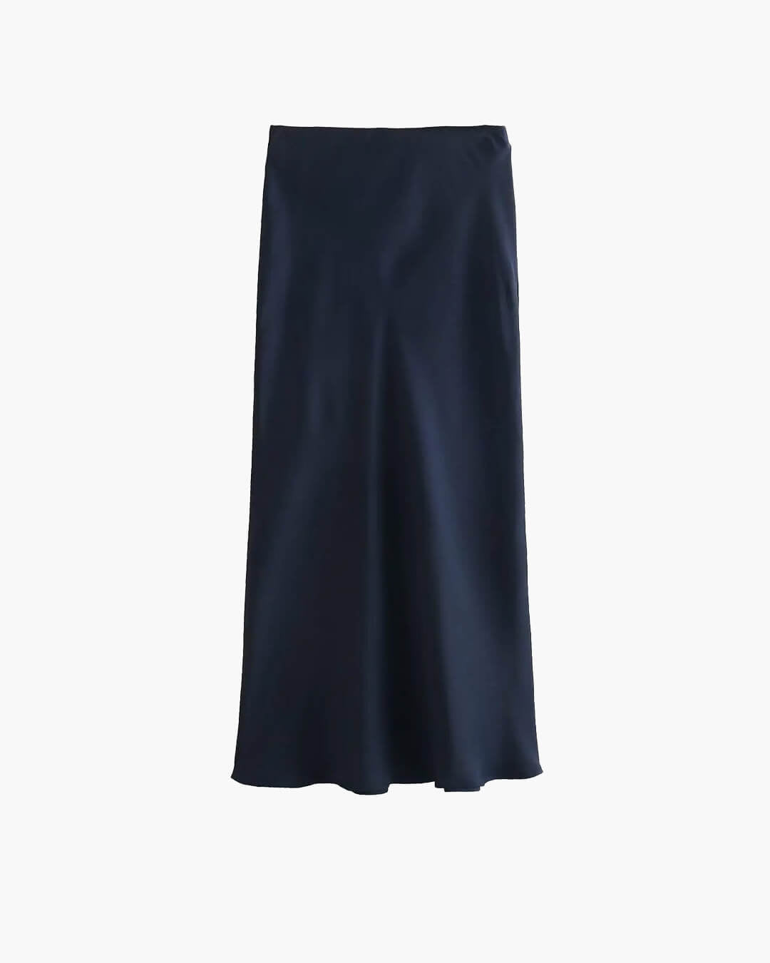 OLANE High Waist Satin Midi Skirt Navy BlueXSWomen's Bottoms