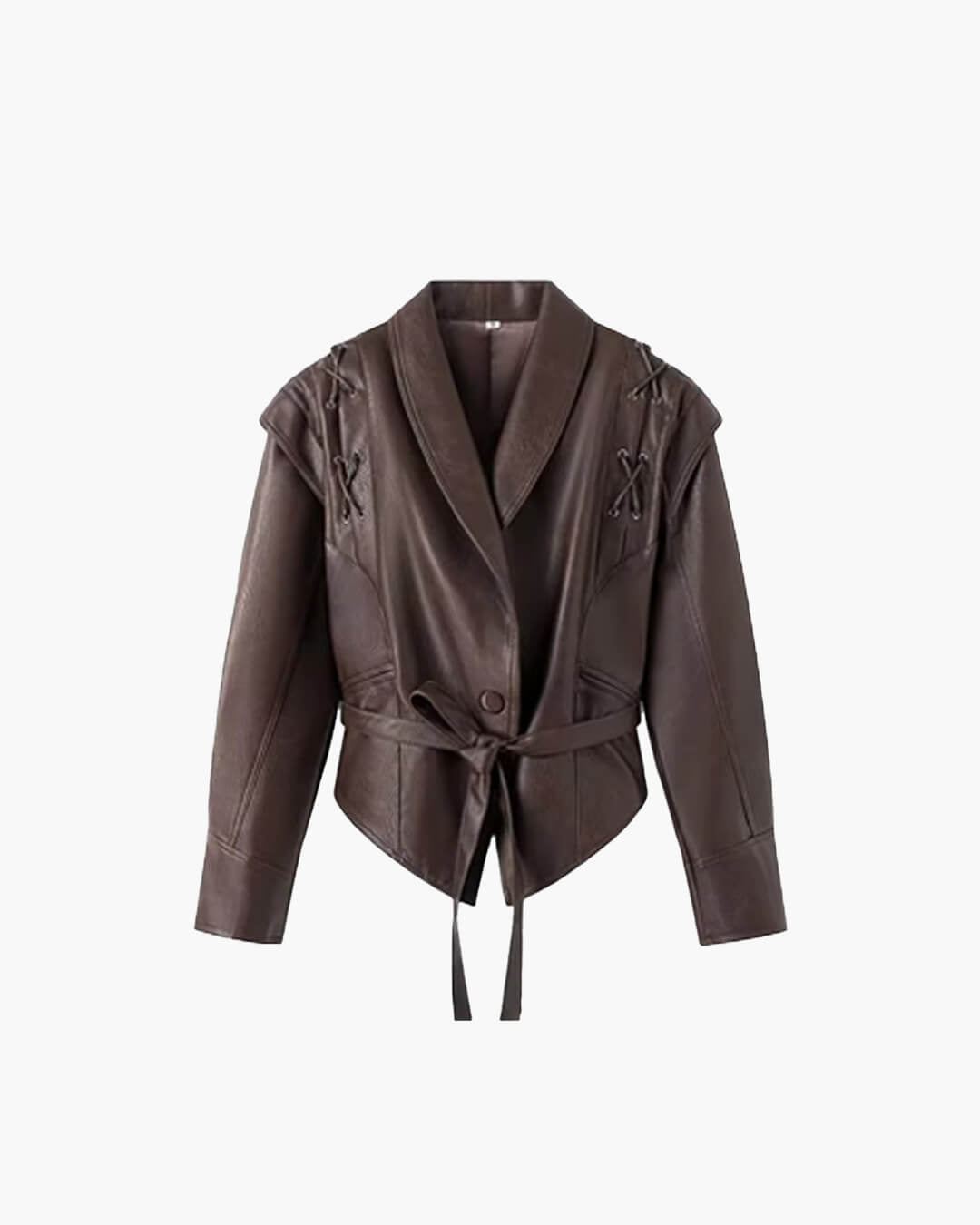 OLANE Kaye Leather Jacket BrownXLJackets