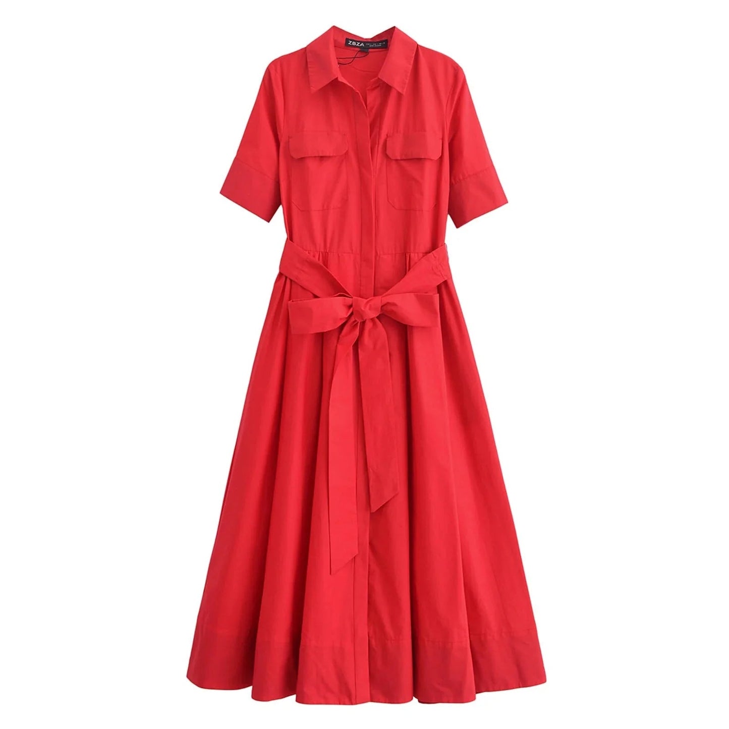 OLANE Kirra Belted Shirt Midi Dress Pink StripesXSWomen's Dresses