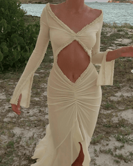 Lara Sheer Mesh Bodycon Maxi Dress