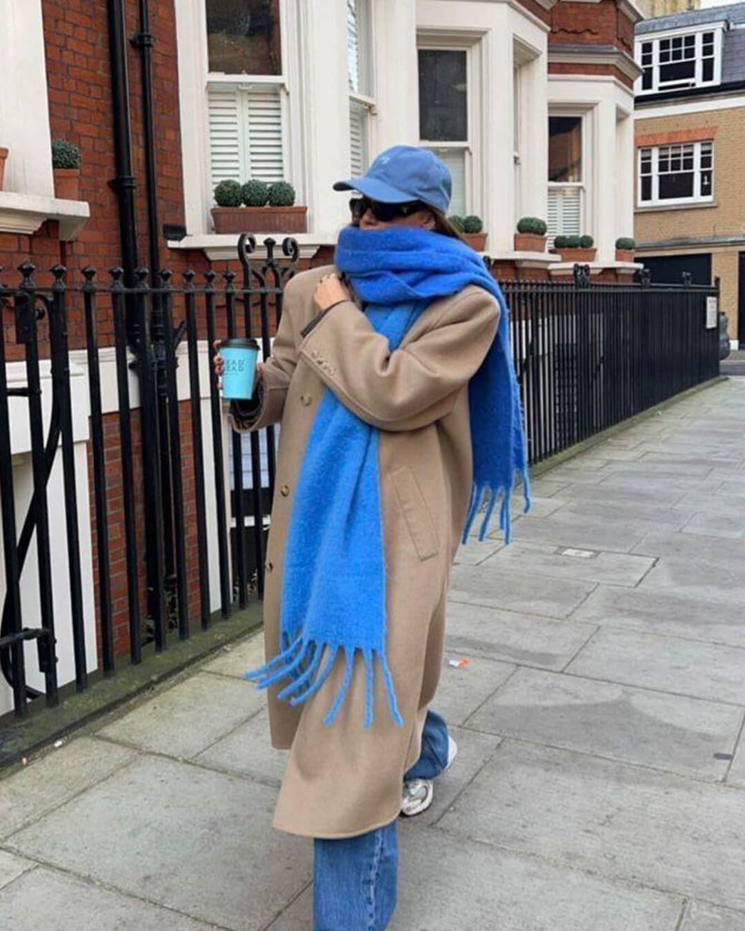 OLANE Lightweight Tasseled Winter Scarf Royal BlueAccessories