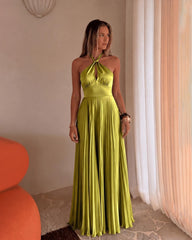 Lisa Robe Longue Plissée À Encolure Halter