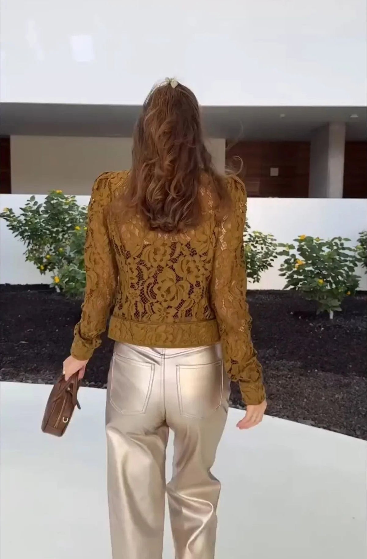 OLANE Long Sleeve Lace See-Through Blouse SWomen’s Tops