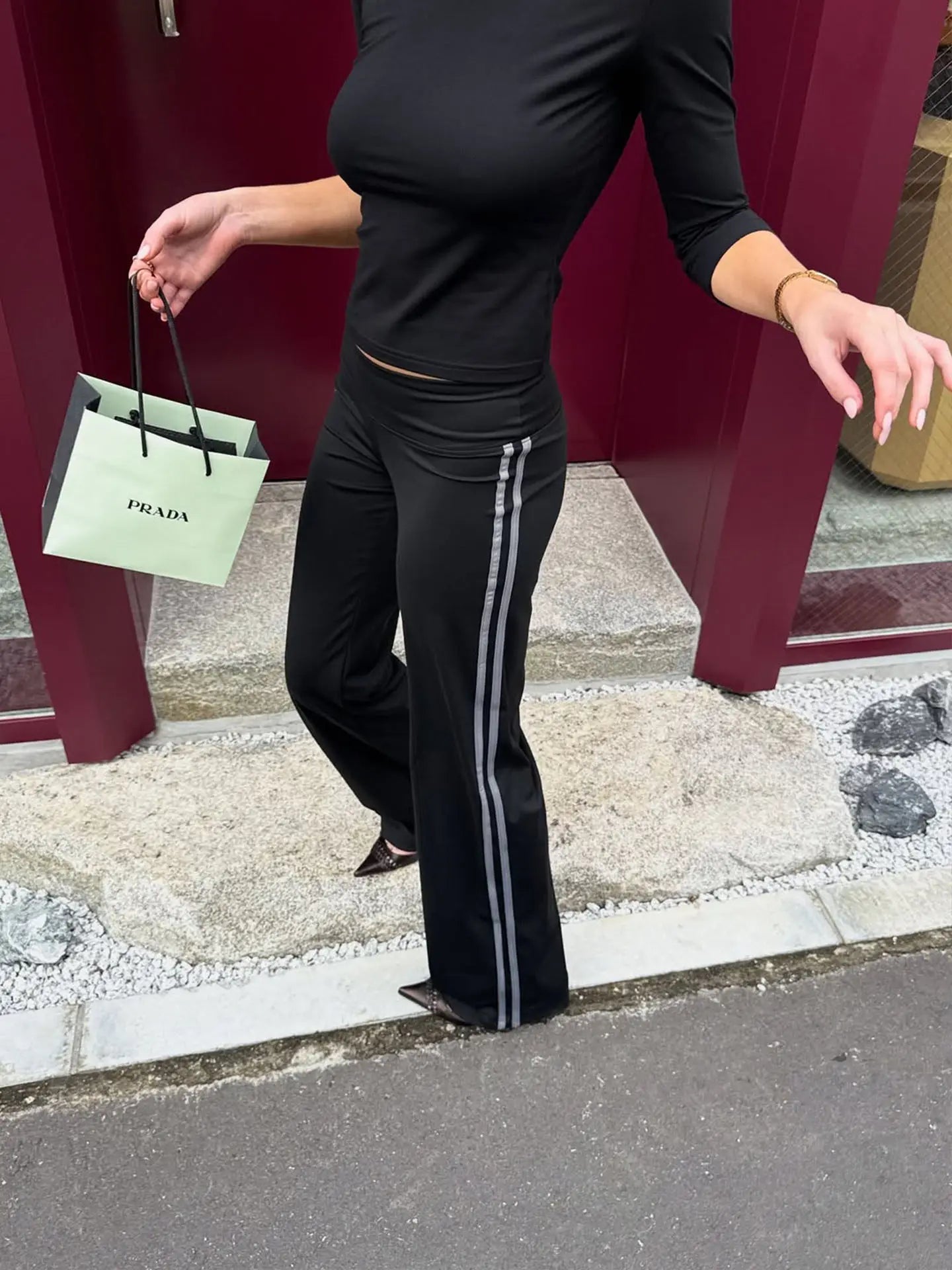 OLANE Low Waist Flared Yoga Pants BlackXSWomen's Bottoms