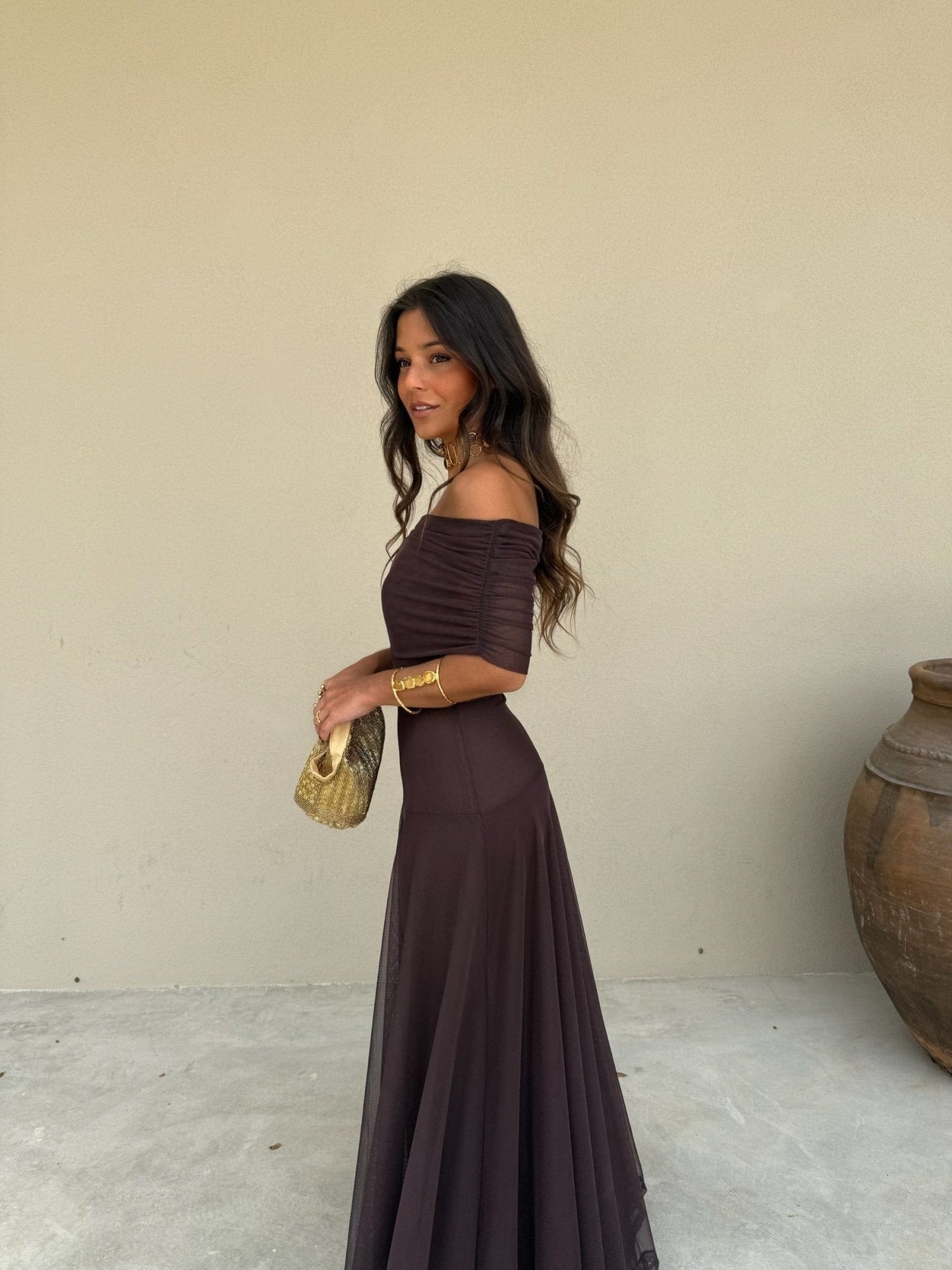 OLANE Mara Mesh Maxi Dress LWomen's Dresses