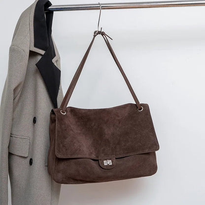 OLANE Matte Suede Crossbody Tote CoffeeBag