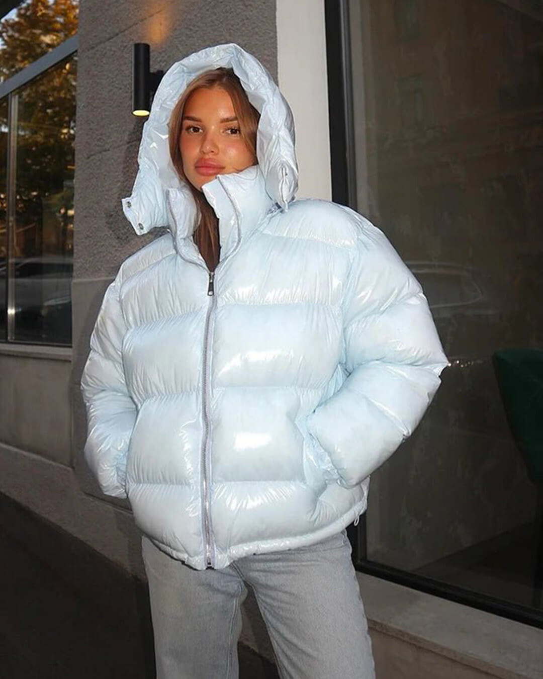 OLANE Mila Hooded Puffer Jacket BlueSWomen's Coats & Jackets