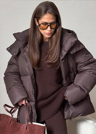Doudoune oversize avec capuche amovible